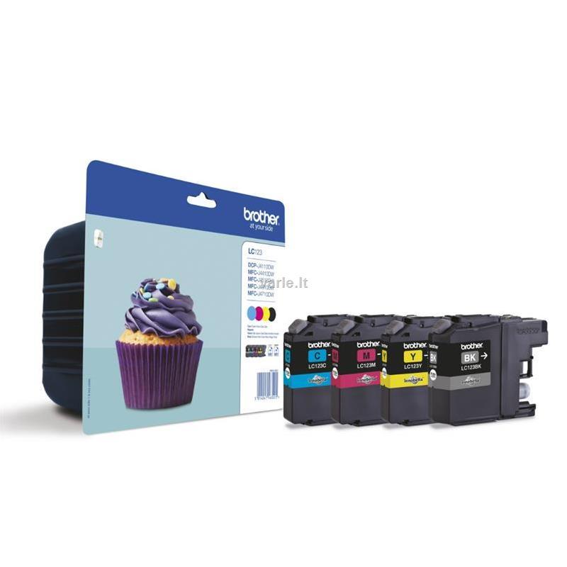 Brother LC-123 | Ink Cartridge | Juodas, Cyan, Magenta, Geltona