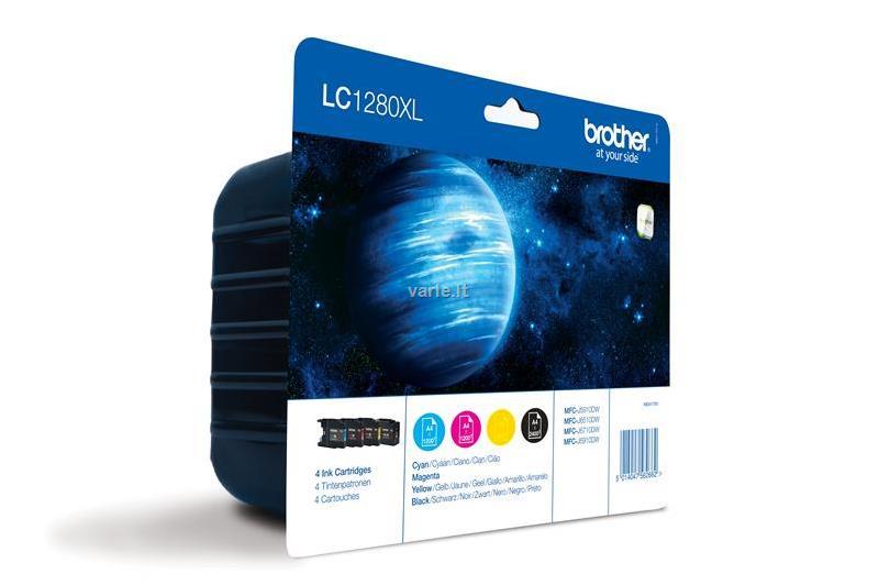 Brother LC1280XL Multipack | Ink Cartridge | Juodas, Cyan, Magenta, Geltona