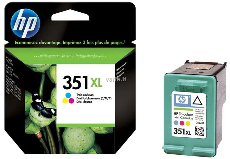 HP 351XL 3 rašalo kasetė, 580 puslapių