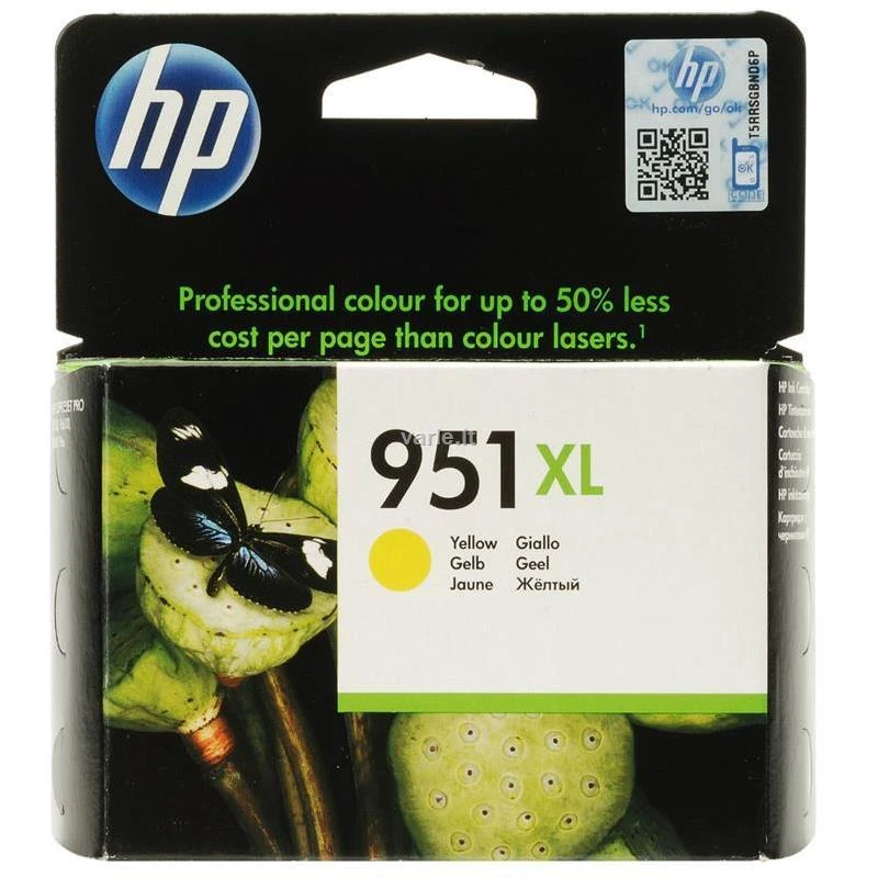 Hewlett Packard (HP) HP 951XL didelio našumo Geltona rašalo kasetė, 1500 puslapių, skirta Officejet 8600 Pro