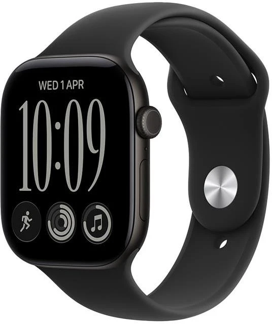 Išmanusis laikrodis Apple Watch Series 12 GPS 46mm Juodas Aliuminio Case with Juodas Sport Band - S/M