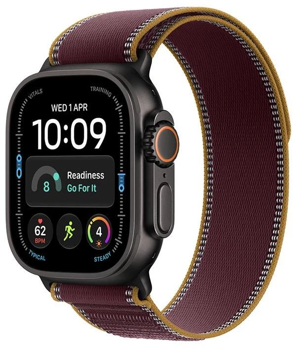 Išmanusis laikrodis Apple Watch Ultra 4 GPS + Cellular 49mm Juodas Titanium Case with Burgundy Trail Loop - S/M - MJC34ET/A
