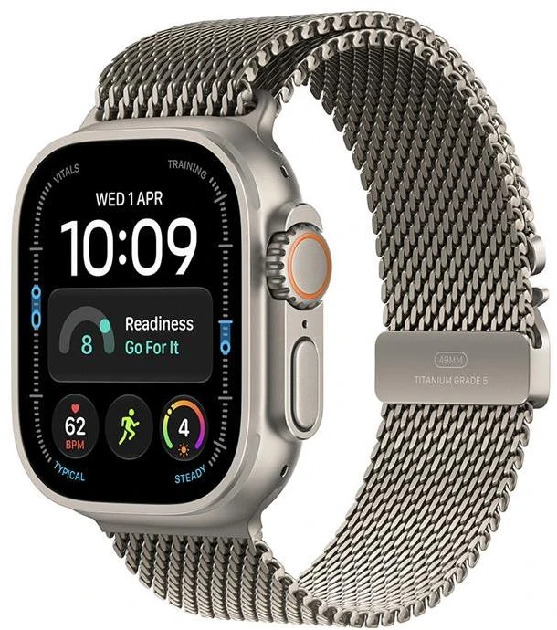 Išmanusis laikrodis Apple Watch Ultra 4 GPS + Cellular 49mm Natural Titanium Case with Natural Titanium Milanese Loop - M