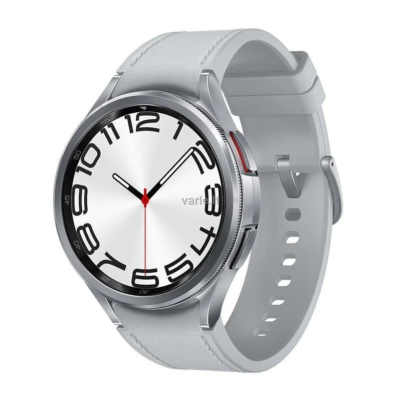 Išmanusis laikrodis Samsung Galaxy Watch 6 Classic LTE, 47 mm, Sidabrinės spalvos korpusas su pilkos spalvos dirželiu