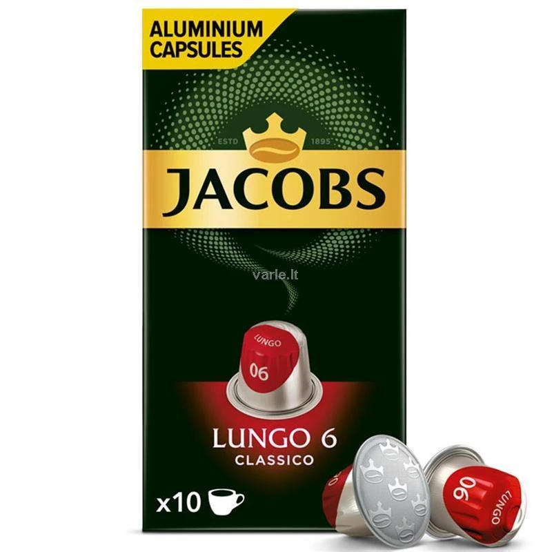 Kavos kapsulės JACOBS Lungo 6 Classico, 52g