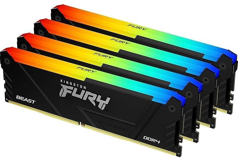RAM Kingston KF432C16BB2AK4/32 32GB 3200MT/s DDR4 CL16 DIMM (Kit of 4) FURY Beast RGB | Kingston