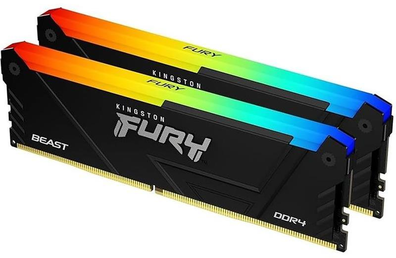 RAM „Kingston KF436C18BB2AK2/64“ 64 GB 3600 MT/s DDR4 CL18 DIMM (2 vnt. rinkinys) „FURY Beast RGB“ | „Kingston“
