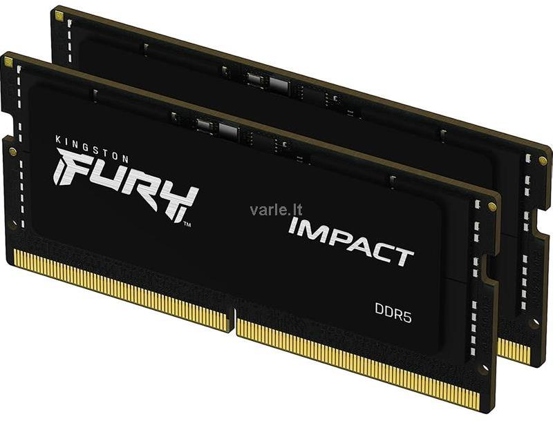 Nešiojamo kompiuterio atmintis „Kingston KF548S38IBK2-64“ 64 GB 4800 MHz DDR5 CL38 SODIMM (2 vnt. rinkinys) „FURY Impact“ | „Kingston“