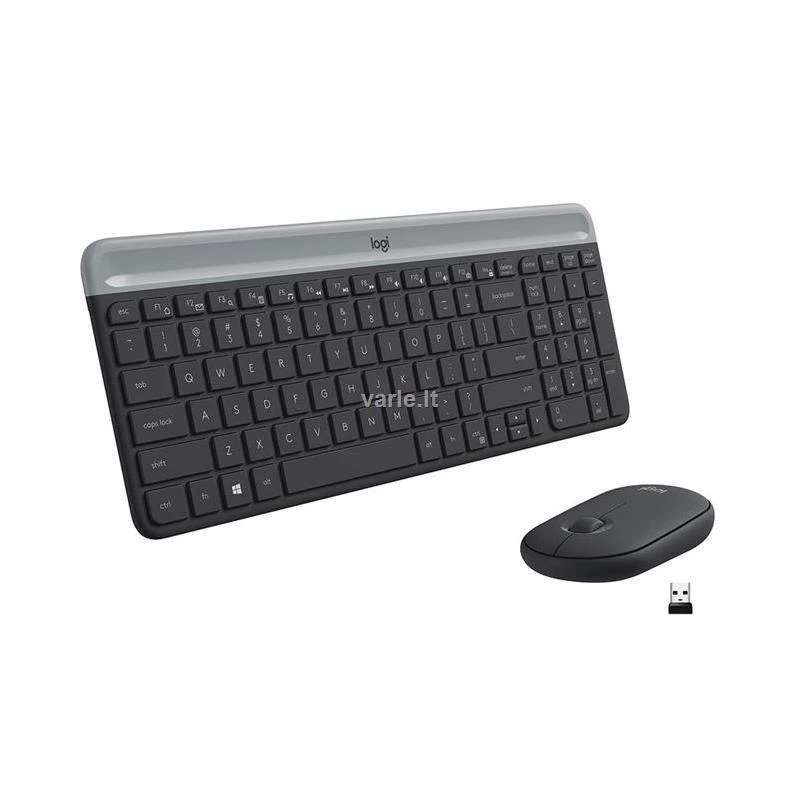 Logitech MK470 Slim Wireless Combo, belaidė klaviatūra ir pelė, Nordic išdėstymas, Grafito spalvos