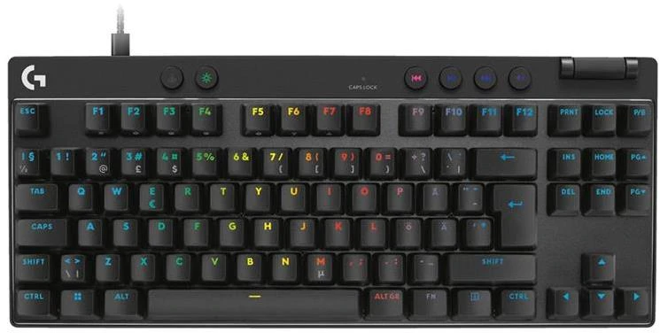 Klaviatūra Logitech G 920-013231, su laidu, USB, Magnetic-mechaninė key switch, QWERTY, LED, Juodas