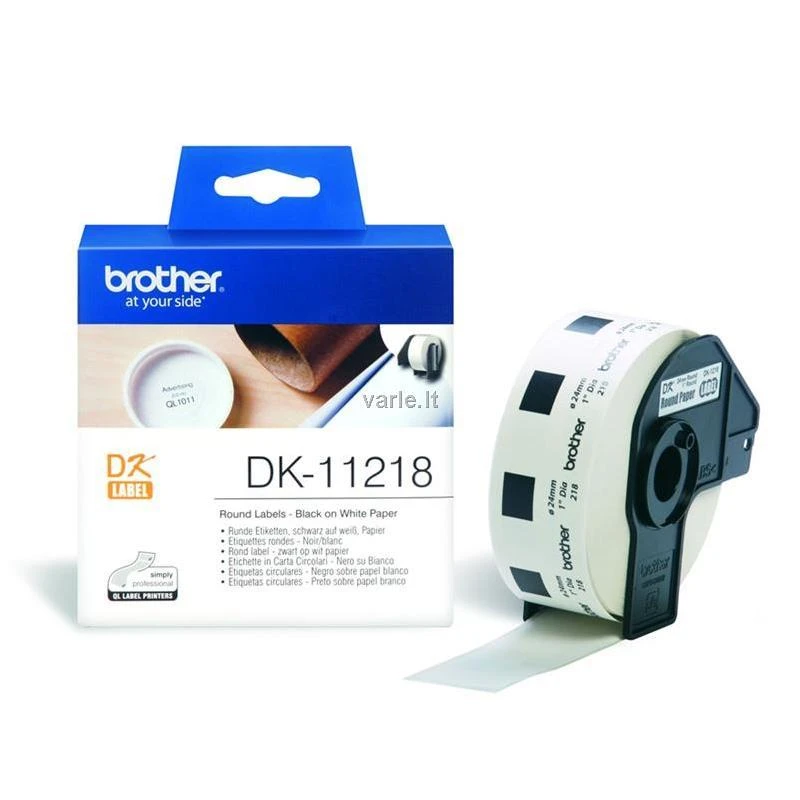 BROTHER DK11218 1" APVALIOS POPIERINĖS ETIKETĖS