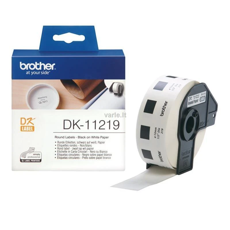 Brother DK-11219 Apvalios etiketės Balta