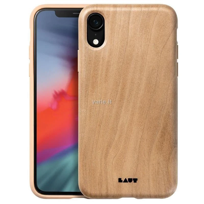 Laut PINNACLE - dėklas skirtas Apple iPhone XR su natural wood Cherry Wood