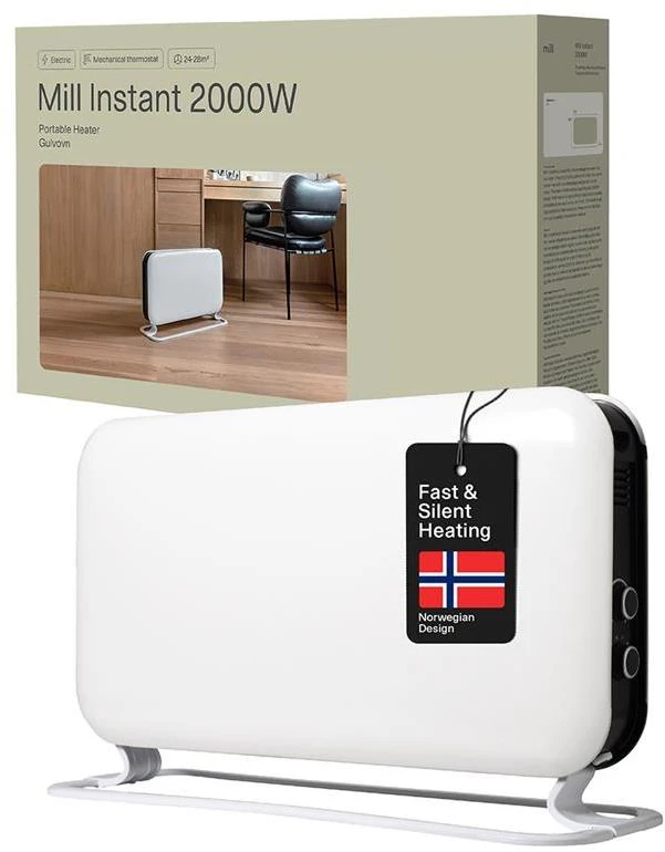 Mill Malūnas | Šildytuvas | SG2000MEC | Konvekcinis šildytuvas | 2000 W | Galios lygių skaičius 3 | Tinka kambariams iki 5-20 m² | Baltas | N/A