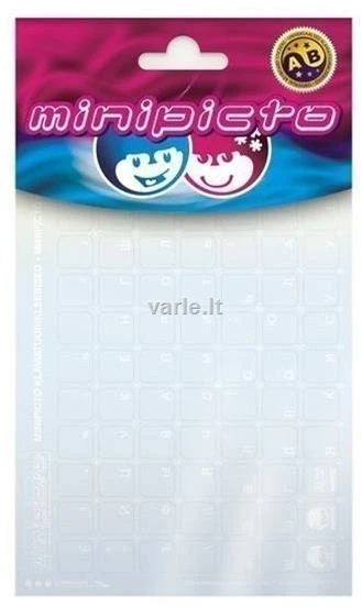 Kolm Lovi Minipicto Lipdukai klaviatūrai KB-UNICLR-RU-WHT w