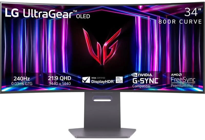 LG | Curved gaming monitorius | 34GS95QE-B | 34 " | OLED | Ultra-WQHD | 21:9 | 240 Hz | 0.03 ms | 3440 x 1440 pikselių | 275 cd/m² | HDMI jungtys quantity 1 | Juodas | Garantija 24 mėn.