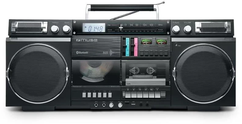 Muzikinis centras Muse | Ghetto Blasters | M-380 GB | AUX in | Bluetooth | Cassette deck | CD grotuvas | Juodas