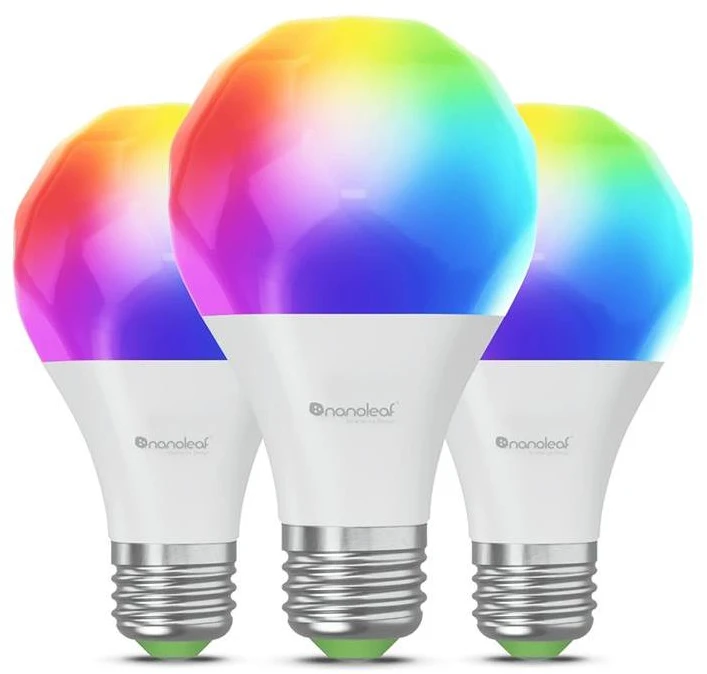 Nanoleaf Essentials Smart A60 lemputė E27 Matter 9W 806Lm RGBCW 2700-6500K, 3vnt pakuotė | E27 | 8,5 W | RGBCW | Bluetooth, siūlai