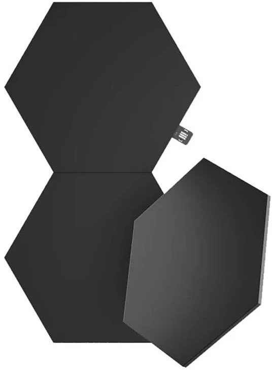 Nanoleaf | Formos Juodas Šešiakampis Išplėtimo rinkinys (3 panelės) | 42 W | WiFi