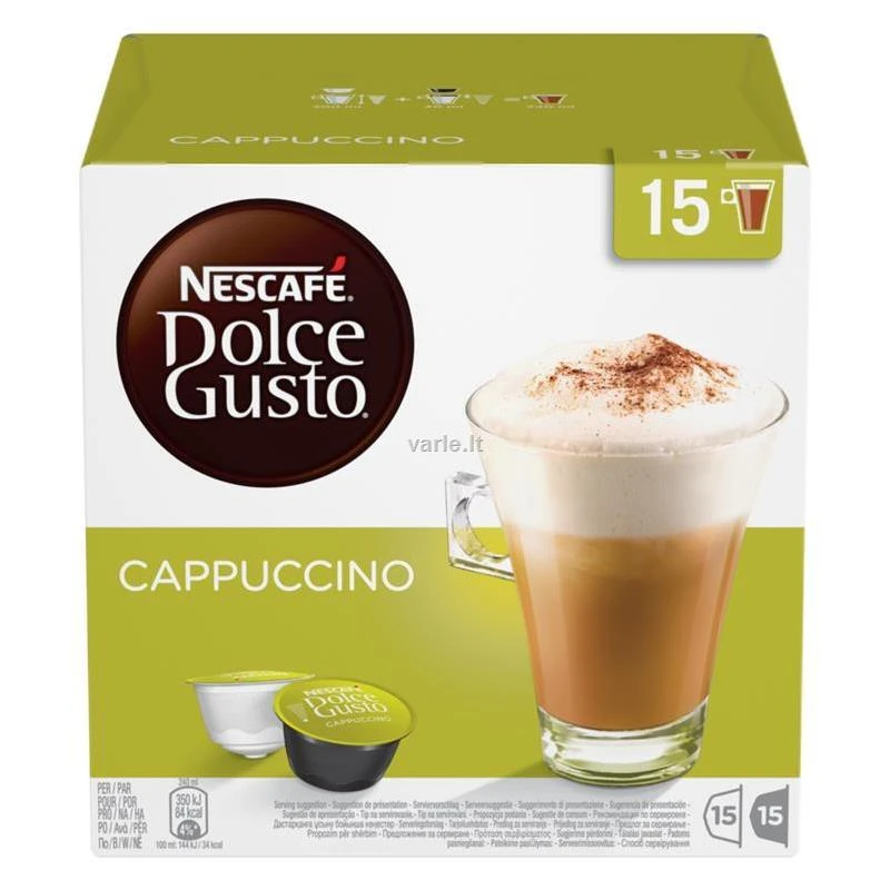 Kavos kapsulės NESCAFE DOLCE GUSTO CAPPUCCINO, 15+15 vnt.