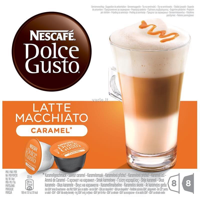 NESCAFÉ® Dolce Gusto® Caramel Latte Macchiato kava 16 kapsulių dėžutėje 168.8g