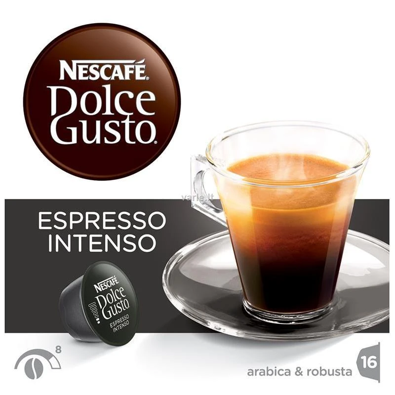 Nescafe Dolce Gusto Espresso Intenso Kava, 16 kapsulių dėžutėje