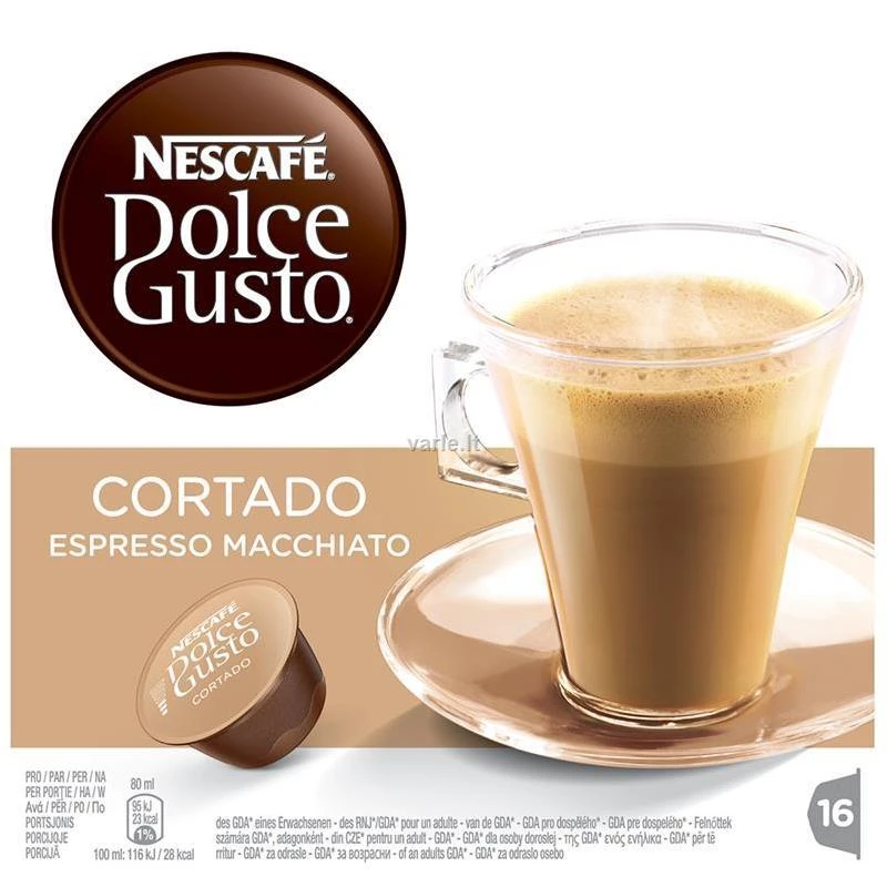 Kava Nescafe Dolce Gusto Cortado Espresso Macciato 100g 16 kapsulių