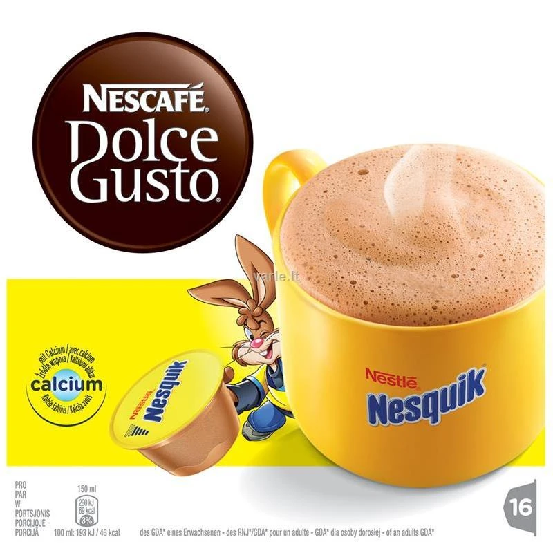 NESCAFÉ® Dolce Gusto® Nesquik® kakava 16 kapsulių dėžutėje 256g