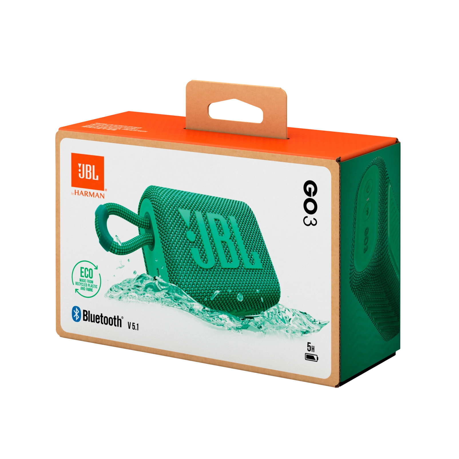 Nešiojama kolonėlė JBL Go 3 Eco, Šviesiai žalios spalvos