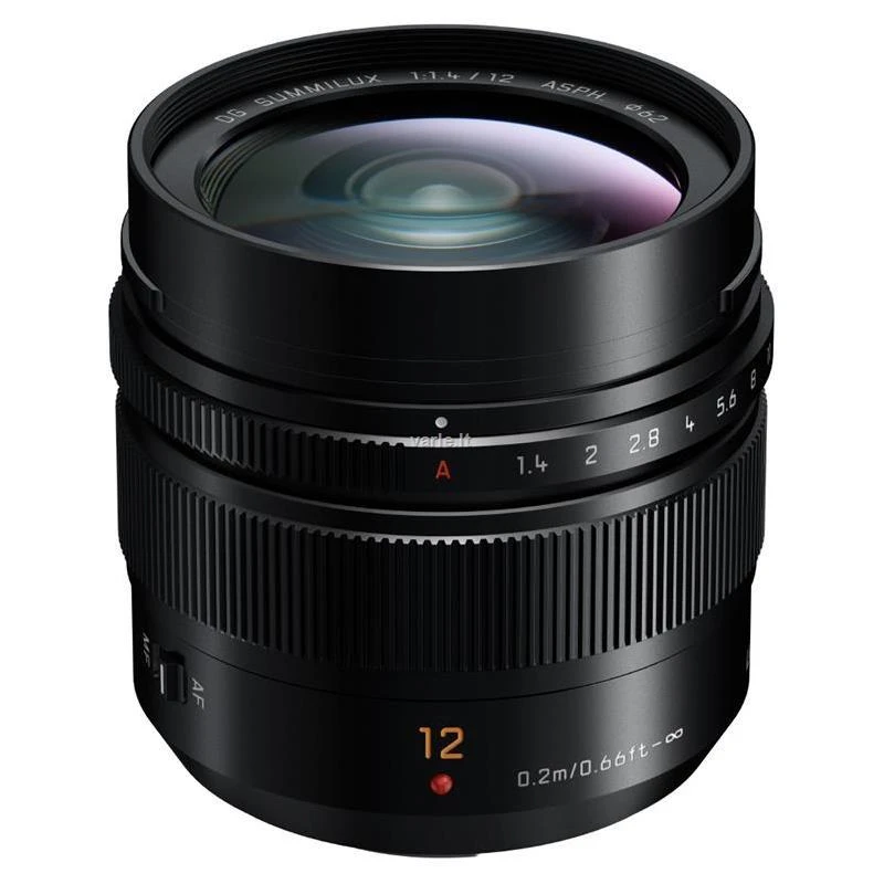 Objektyvas Panasonic LEICA DG SUMMILUX 12mm / F1.4 ASPH. (H-X012) Juodas