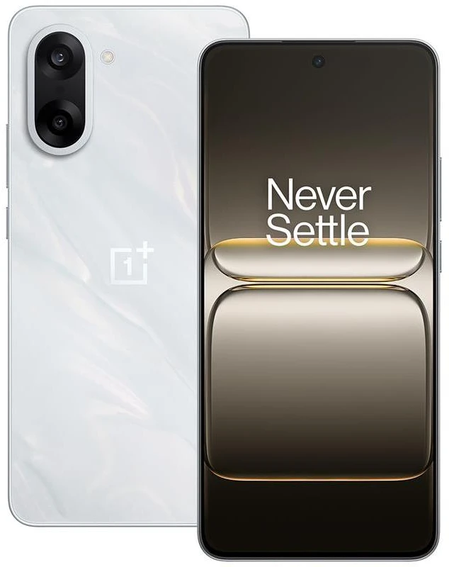 „OnePlus Nord CE5“ | „Marble Mist“ | 6,77 colio | „Fluid AMOLED“ | 1080 x 2392 pikselių | „Mediatek“ | Vidinė RAM 8 GB | 128 GB | Dviguba SIM kortelė | 4G | Pagrindinės kameros raiška 50+8 MP | Antrinės kameros raiška 16 MP | „Android“ | 15 | 5200 mAh