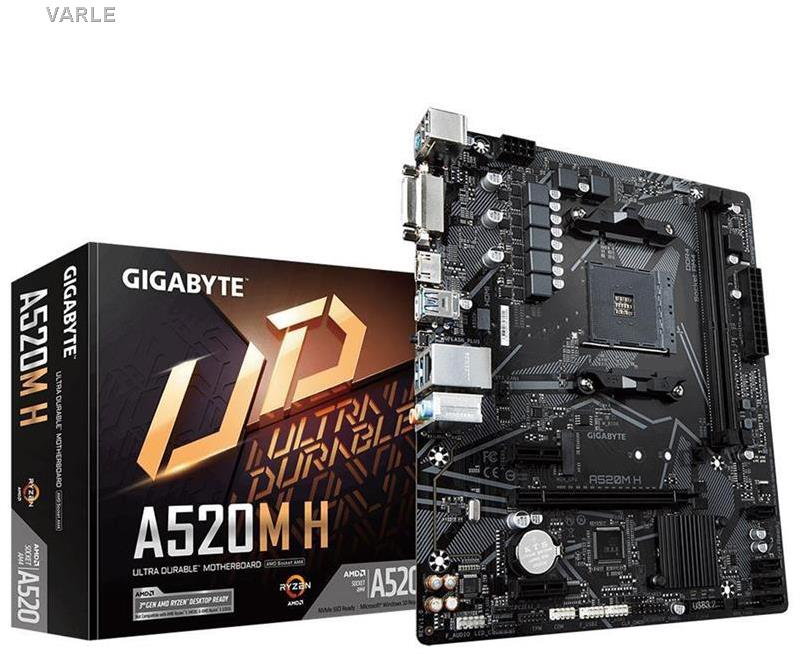 Pagrindinė plokštė Gigabyte | A520M H 1.0 | Processor family AMD | Processor socket AM4 | DDR4 DIMM | Atminties lizdai 2 | Chipset AMD A | Micro ATX