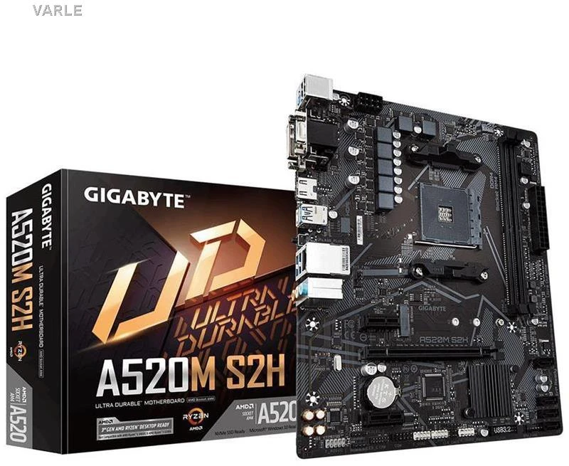 Pagrindinė plokštė Gigabyte A520M S2H, AM4, Micro-ATX, DDR4