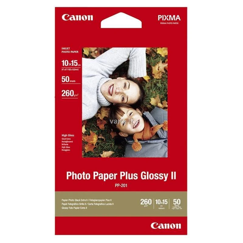 CANON PP-201 fotopopierius 4x6 50 lapų blizgus