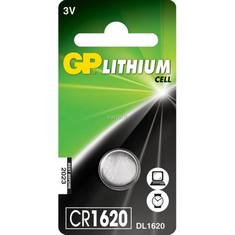Elementas GP LITHIUM CR1620, 3V