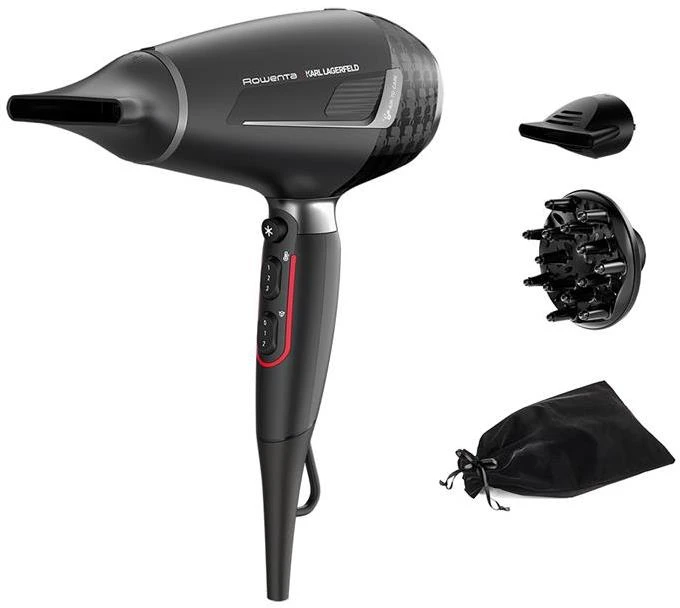 Karl Lagerfeld Plaukų Džiovintuvas - Rowenta K/Pro CV888L 2200 W, Juodas