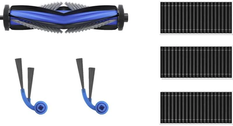 „Ecovacs DKT060214“ techninės priežiūros rinkinys, skirtas „DEEBOT T80 Family“, 1 x pagrindinis šepetys su apsauga nuo susivėlimo, 2 x šoniniai šepečiai su apsauga nuo susivėlimo, 3 x antibakteriniai filtrai