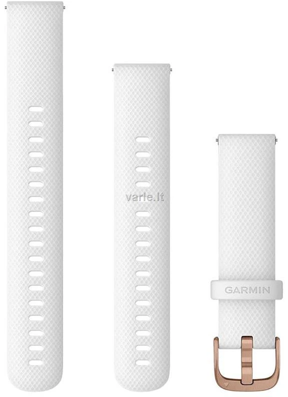 Išmaniojo laikrodžio Garmin Acc, Venu 2S greitai atsegamas, silikoninis dirželis, Baltos spalvos, 18mm