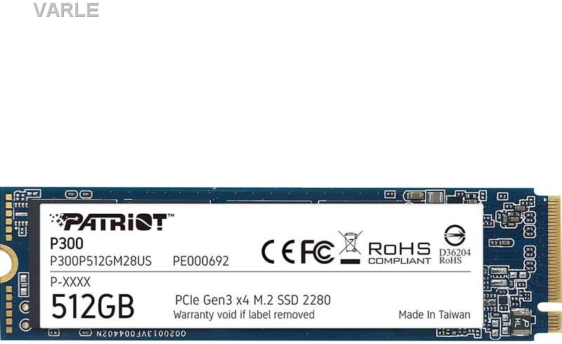 Kietasis vidinis diskas Patriot P300 M.2 PCIe Gen 3 x4 512GB SSD