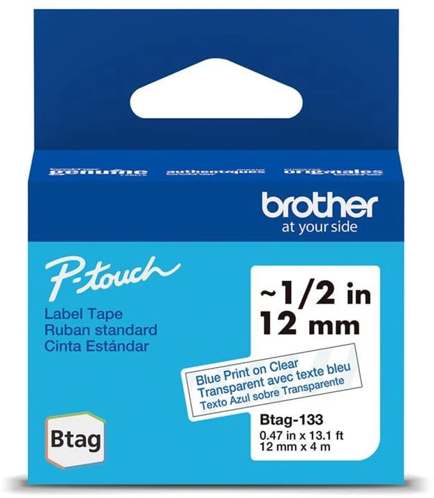 Brother Brolis BTAG-133 | Mėlyna ant Clear | Btag
