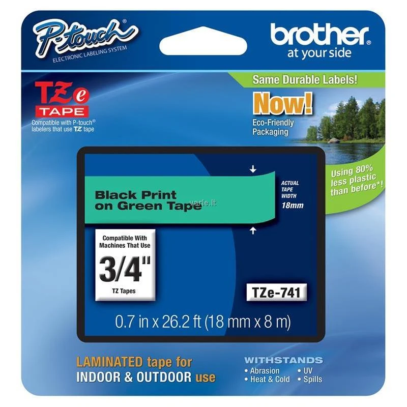 Brother BROLIS TZ741 18 Juodas ON Žalias