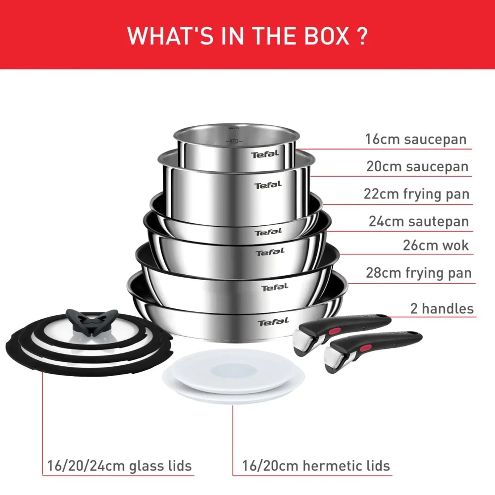 Puodų ir keptuvių rinkinys Tefal Ingenio Emotion, 13 dalių (L897SD74)