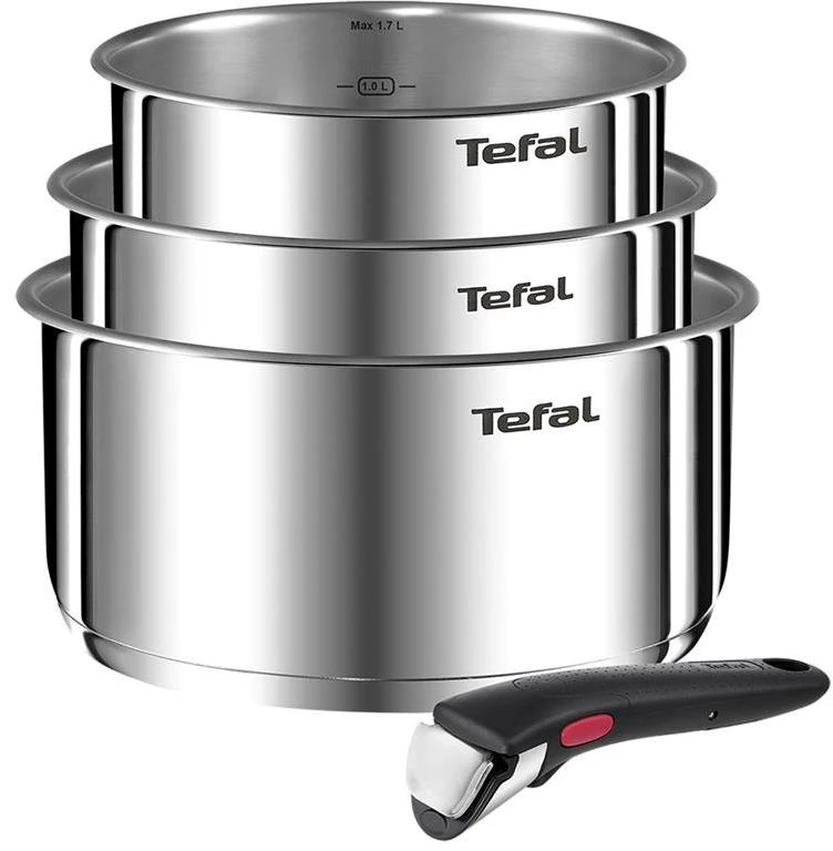 Nerūdijančio plieno puodų rinkinys Tefal Ingenio Emotion L8964S44, 4 dalių