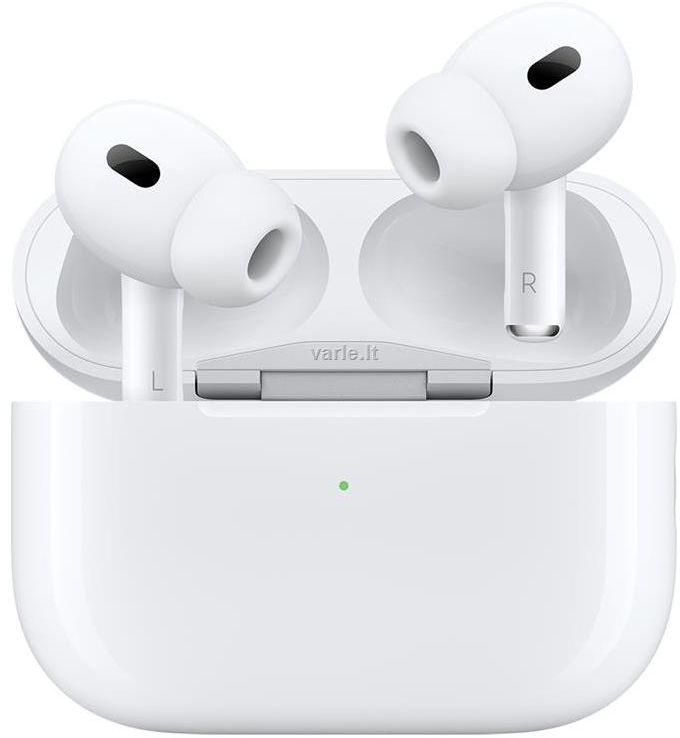 Ausinės Apple AirPods Pro (2 kartos) su "MagSafe" dėklu (USB-C), baltos spalvos
