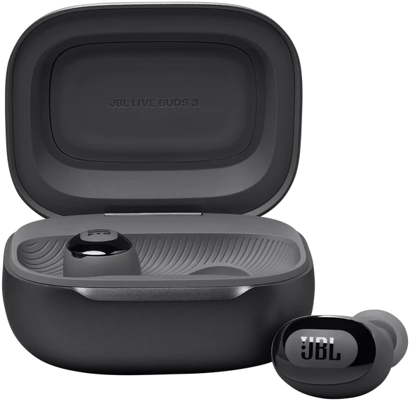 JBL Live Buds 3 įkrovimo dėklas ir ausinės