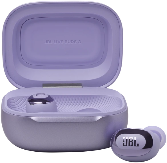 JBL Live Buds 3 violetinės ausinės su įkrovimo dėklu