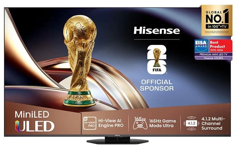 Televizorius Hisense 65U8Q 65" miniLED 4K 165Hz VidaaOS Vision IQ 2025