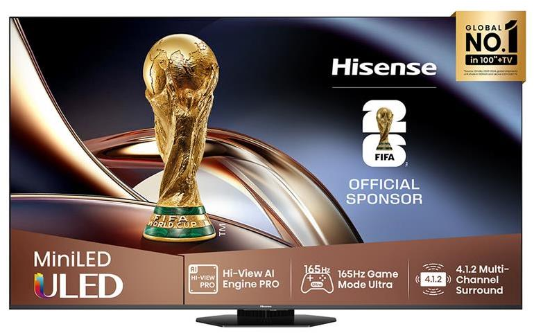 „Hisense U8Q 85“ 4K UHD ULED mini LED juodas – televizorius 85U8Q (6942351419640)