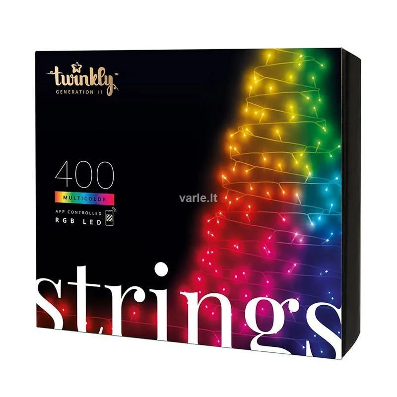 Kalėdinė išmanioji lempučių girlianda Twinkly Strings 400 LED RGB, daugiaspalvės