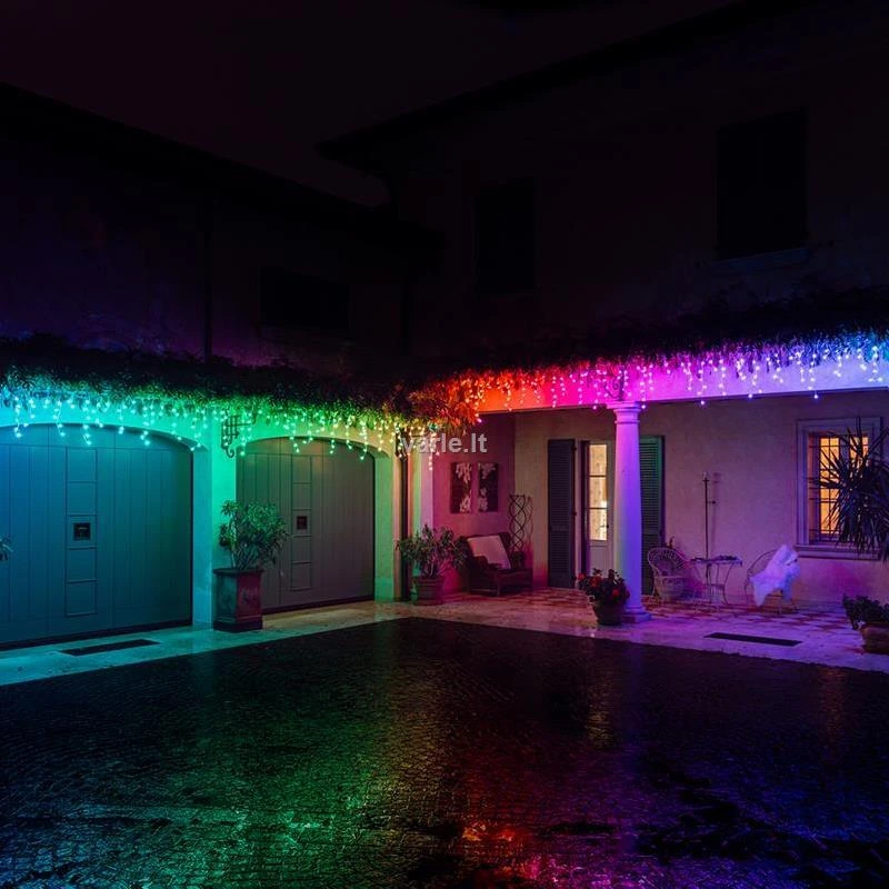 Kalėdinė lempučių girlianda Twinkly Icicle 190 Special LED RGB+W, varvekliai, daugiaspalvė